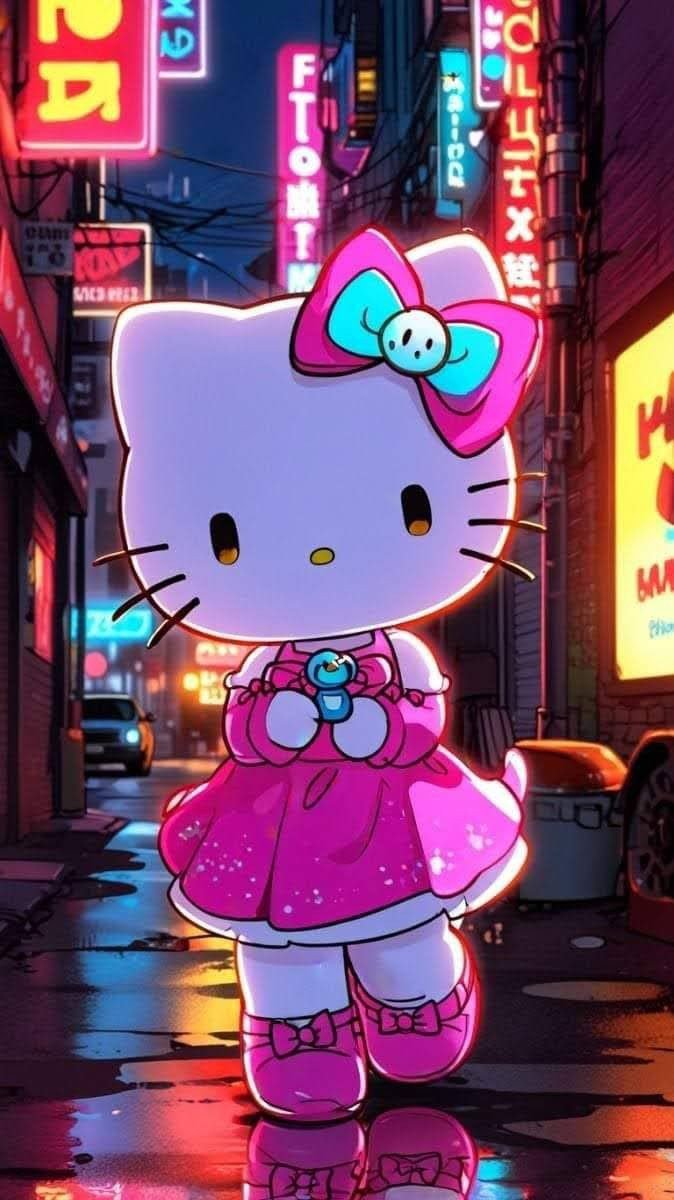 hello kitty pfp curly hair